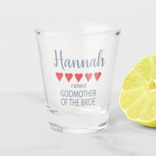 Bridal & Wedding Party 5 Herz Godmutter of Bride Schnapsglas