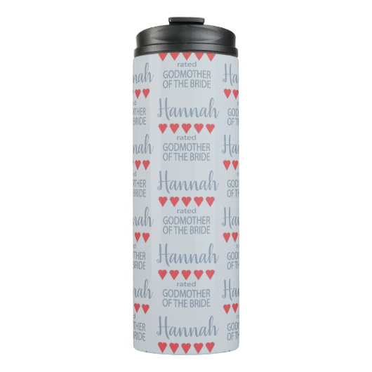 Bridal & Wedding Party 5 Herz Godmutter of Bride Thermosbecher (Vorderseite)