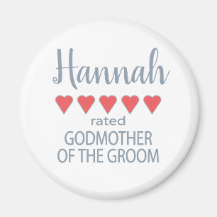 Bridal & Wedding Party 5 Herz Godmutter von Groom Magnet