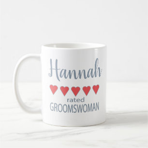Bridal & Wedding Party 5 Herz Groomswoman Kaffeetasse