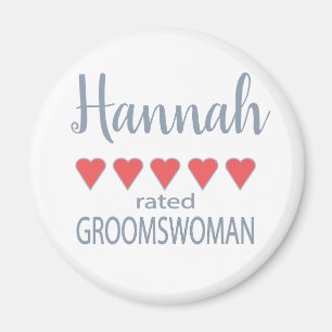 Bridal & Wedding Party 5 Herz Groomswoman Magnet