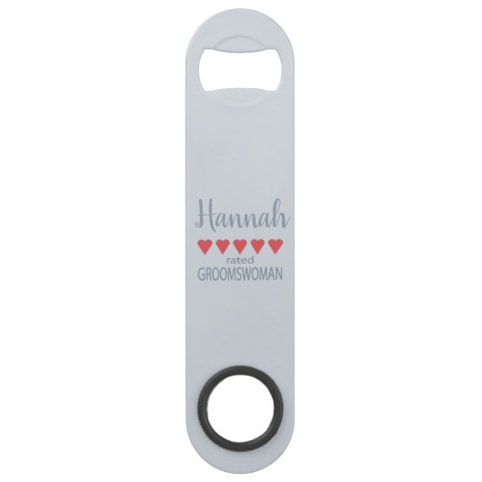 Bridal & Wedding Party 5 Herz Groomswoman Speed Flaschenöffner (Vorderseite)