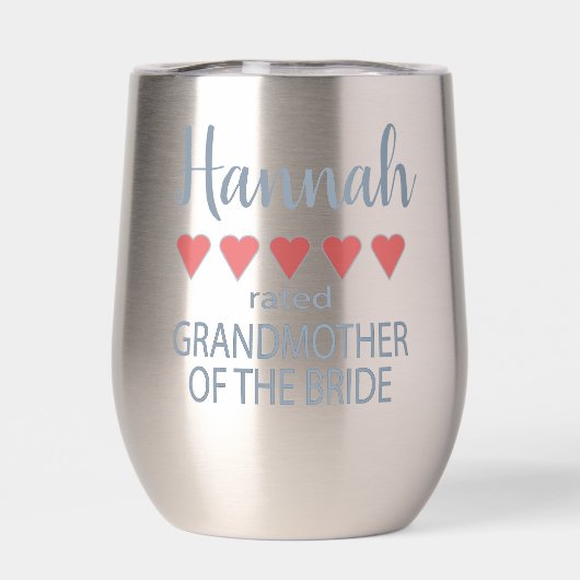 Bridal & Wedding Party 5 Herz Großmutter o Bride (Rückseite)