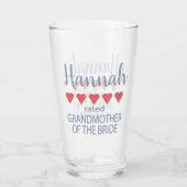 Bridal & Wedding Party 5 Herz Großmutter o Bride Glas (Rückseite)