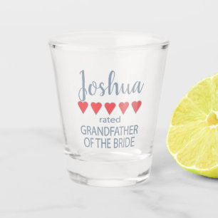 Bridal & Wedding Party 5 Herz Großvater o Bride Schnapsglas