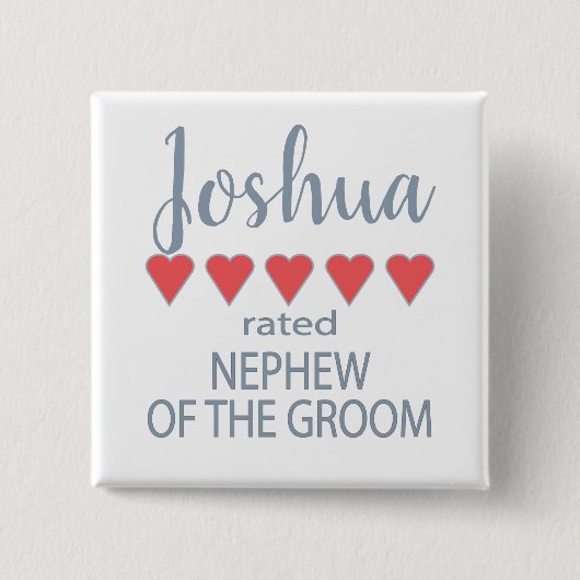 Bridal & Wedding Party 5 Herz Nephew Button (Vorderseite)