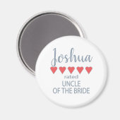 Bridal & Wedding Party 5 Herz Onkel von Braut Magnet (Vorderseite/Rückseite)