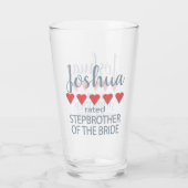 Bridal & Wedding Party 5 Herz Stepbruder o Bride Glas (Rückseite)