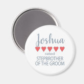 Bridal & Wedding Party 5 Herz Stepbruder o Groom Magnet (Vorderseite/Rückseite)