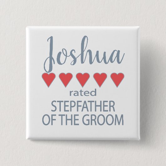 Bridal & Wedding Party 5 Herz Stepfather Groom Button (Vorderseite)