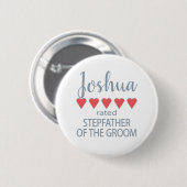 Bridal & Wedding Party 5 Herz Stepfather Groom Button (Vorne & Hinten)