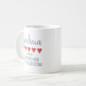 Bridal & Wedding Party 5 Herz Stepfather Groom Kaffeetasse (Vorderseite Links)
