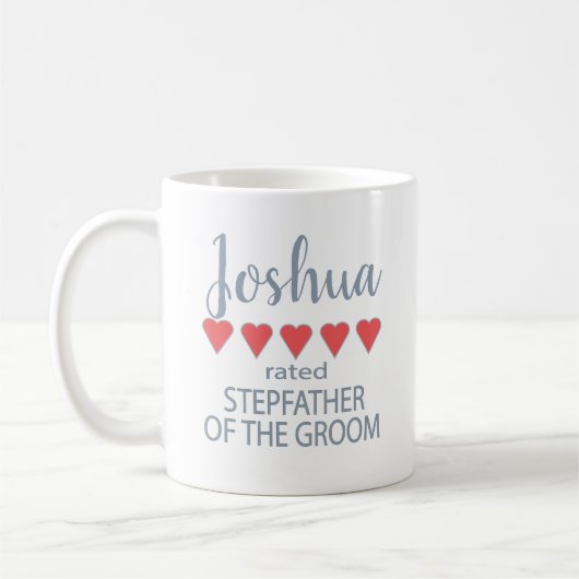 Bridal & Wedding Party 5 Herz Stepfather Groom Kaffeetasse (Links)