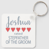 Bridal & Wedding Party 5 Herz Stepfather Groom Schlüsselanhänger (Rückseite)