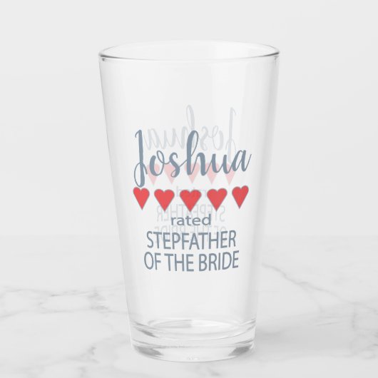 Bridal & Wedding Party 5 Herz Stepfather of Bride Glas (Vorderseite)