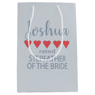 Bridal & Wedding Party 5 Herz Stepfather of Bride Mittlere Geschenktüte