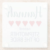 Bridal & Wedding Party 5 Herz Stepmutter of Bride Glasuntersetzer (Rückseite)