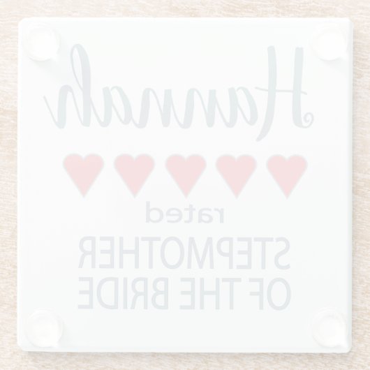 Bridal & Wedding Party 5 Herz Stepmutter of Bride Glasuntersetzer (Rückseite)