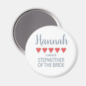 Bridal & Wedding Party 5 Herz Stepmutter of Bride Magnet (Vorderseite/Rückseite)