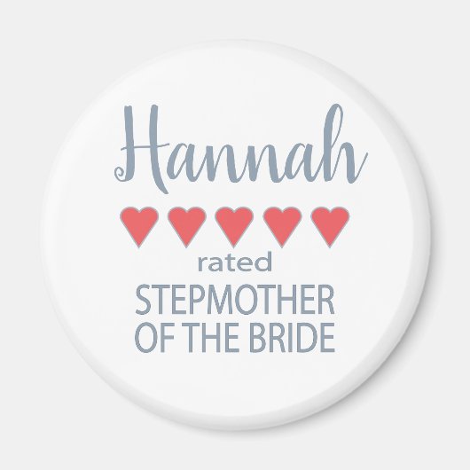 Bridal & Wedding Party 5 Herz Stepmutter of Bride Magnet (Vorne)