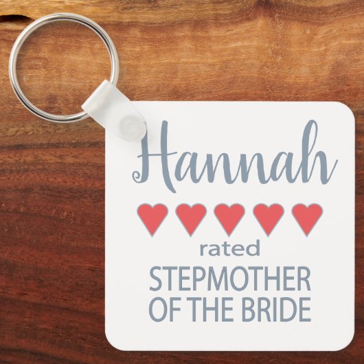 Bridal & Wedding Party 5 Herz Stepmutter of Bride Schlüsselanhänger (Vorderseite)