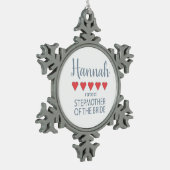 Bridal & Wedding Party 5 Herz Stepmutter of Bride Schneeflocken Zinn-Ornament (Links)