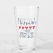 Bridal & Wedding Party 5 Herz Stepmutter von Groom Glas (Rückseite)
