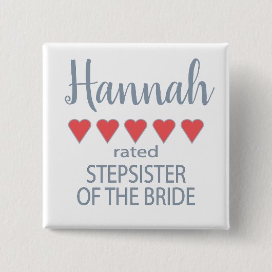Bridal & Wedding Party 5 Herz StepSchwester von Br Button (Vorderseite)