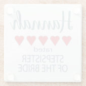 Bridal & Wedding Party 5 Herz StepSchwester von Br Glasuntersetzer (Rückseite)