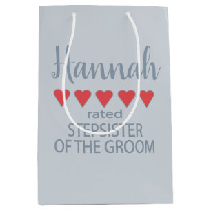 Bridal & Wedding Party 5 Herz StepSchwester von Gr Mittlere Geschenktüte
