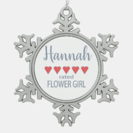 Bridal & Wedding Party 5 HerzblütenGirl Schneeflocken Zinn-Ornament