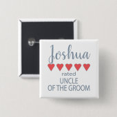 Bridal & Wedding Party 5 Herzenslein Button (Vorne & Hinten)