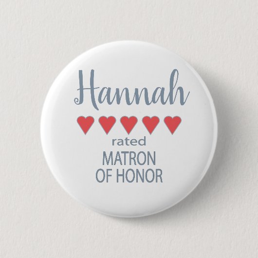 Bridal & Wedding Party 5 Herzensmatron der Ehre Button (Vorderseite)