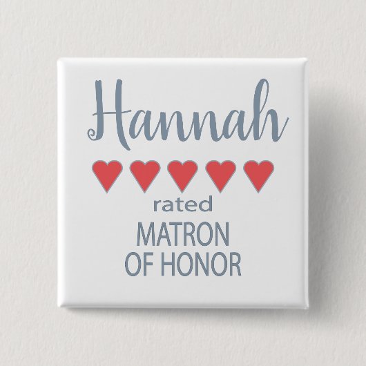 Bridal & Wedding Party 5 Herzensmatron der Ehre Button (Vorderseite)