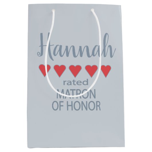 Bridal & Wedding Party 5 Herzensmatron der Ehre Mittlere Geschenktüte (Vorderseite)