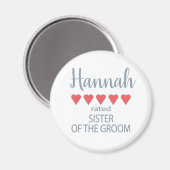Bridal & Wedding Party 5 Herzensminister Magnet (Vorderseite/Rückseite)