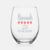 Bridal & Wedding Party 5 Herzenssadt Weinglas Ohne Stiel (Rückseite)