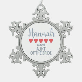 Bridal & Wedding Party 5 Herzenssante Schneeflocken Zinn-Ornament