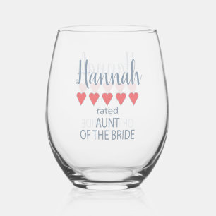 Bridal & Wedding Party 5 Herzenssante Weinglas Ohne Stiel