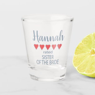 Bridal & Wedding Party 5 Herzenssister der Braut Schnapsglas