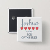 Bridal & Wedding Party 5 Herzensson Button (Vorne & Hinten)