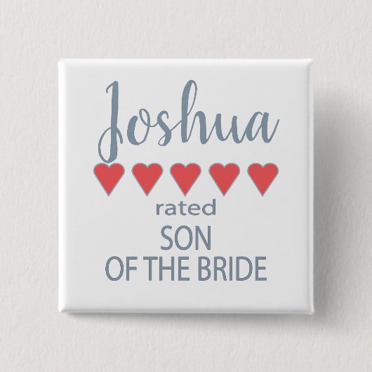 Bridal & Wedding Party 5 Herzensson Button (Vorderseite)