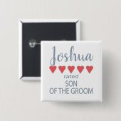 Bridal & Wedding Party 5 Herzensson Button (Vorne & Hinten)