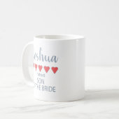 Bridal & Wedding Party 5 Herzensson Kaffeetasse (Vorderseite Links)