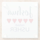 Bridal & Wedding Party 5 Herzensstifter Glasuntersetzer (Rückseite)