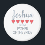 Bridal & Wedding Party 5 Herzenvater Magnet<br><div class="desc">Die Mitglieder der Brautparty- und Hochzeitsfeier werden sich mit einem "Fünf-Herzen-Geschenk", das speziell für sie gemacht wurde, geliebt und geschätzt fühlen. Liebe ist das, worum es geht. Ob Hochzeit oder Hochzeit in Urlaubsort in der Heimatstadt - die personalisierten Gegenstände werden sicher sein, Lächeln auf den Weg zu bringen. Die individuell...</div>
