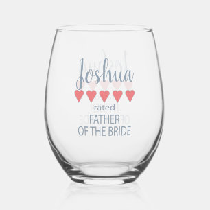 Bridal & Wedding Party 5 Herzenvater Weinglas Ohne Stiel