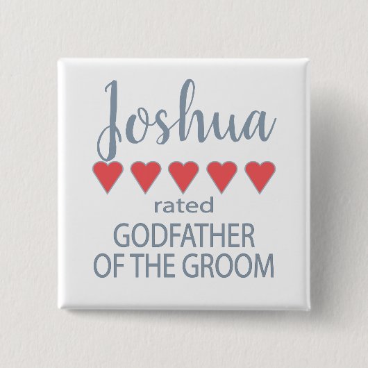 Bridal & Wedding Party 5 Herzgottvater des Grooms Button (Vorderseite)