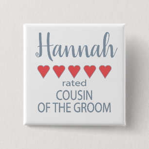 Bridal & Wedding Party 5 Herzlich Cousin Button