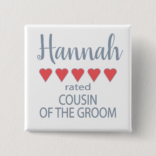 Bridal & Wedding Party 5 Herzlich Cousin Button (Vorderseite)